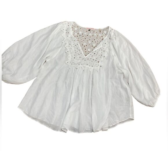Rebecca Taylor eyelet and mirrors peasant top size 2 - Picture 1 of 7